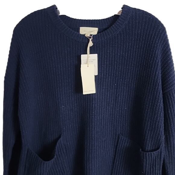 Melloday Navy Blue Sweater with Front Pockets, NWT, Small - Picture 2 of 7